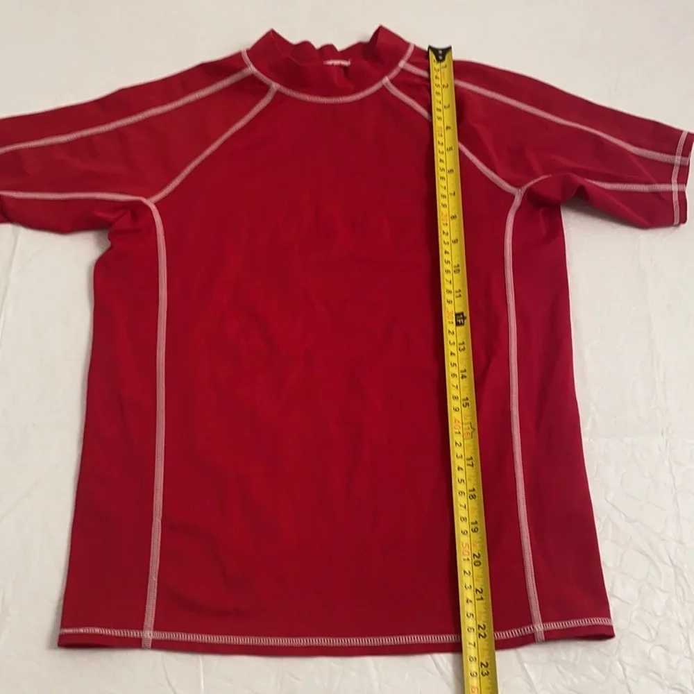 Lands End red short sleeve rashguard M = 10-12